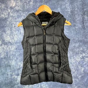 Women's Old Navy Black Hooded Down Puffer Vest Sz S